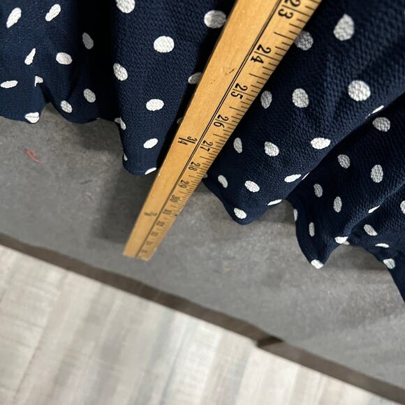 Girl With Curves Regular Chiffon Ruffle Midi Dress Navy Dot Size 2X - Picture 11 of 15